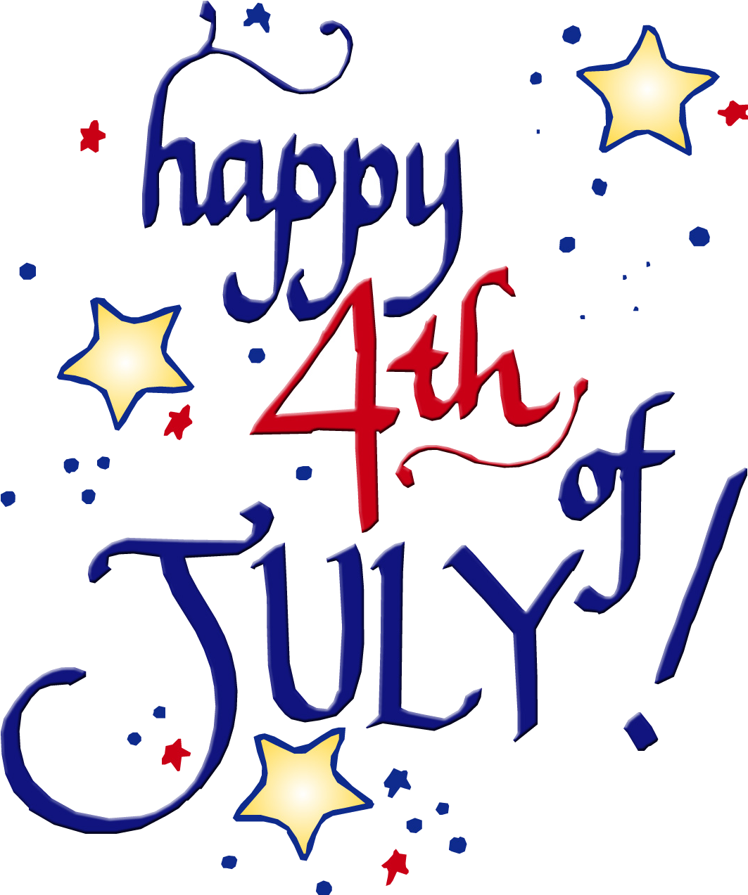 4th Of July Greeting Art PNG