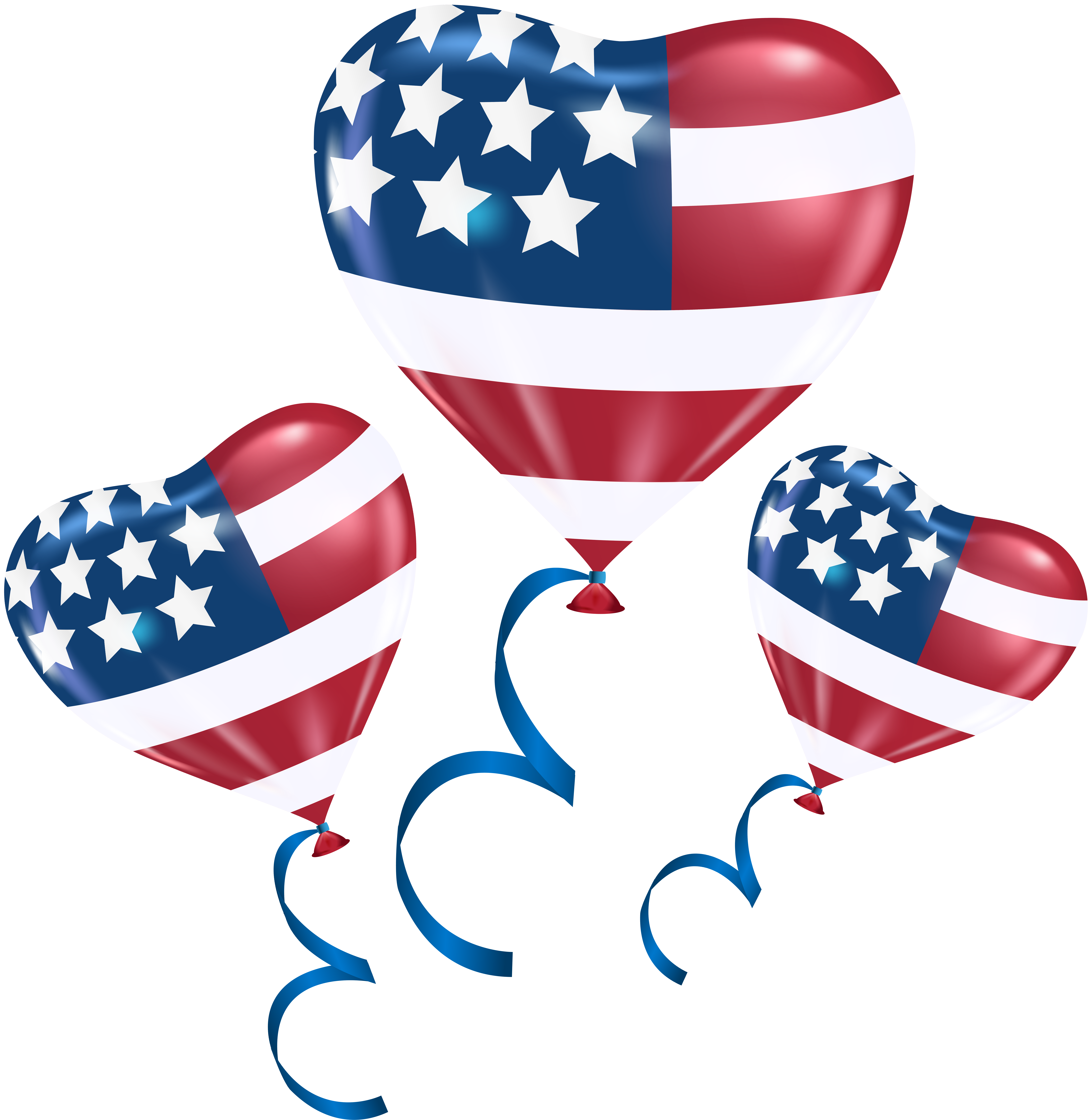 4th Of July Heart Balloons PNG