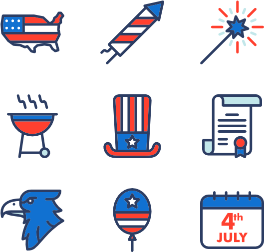 4th Of July Icons PNG