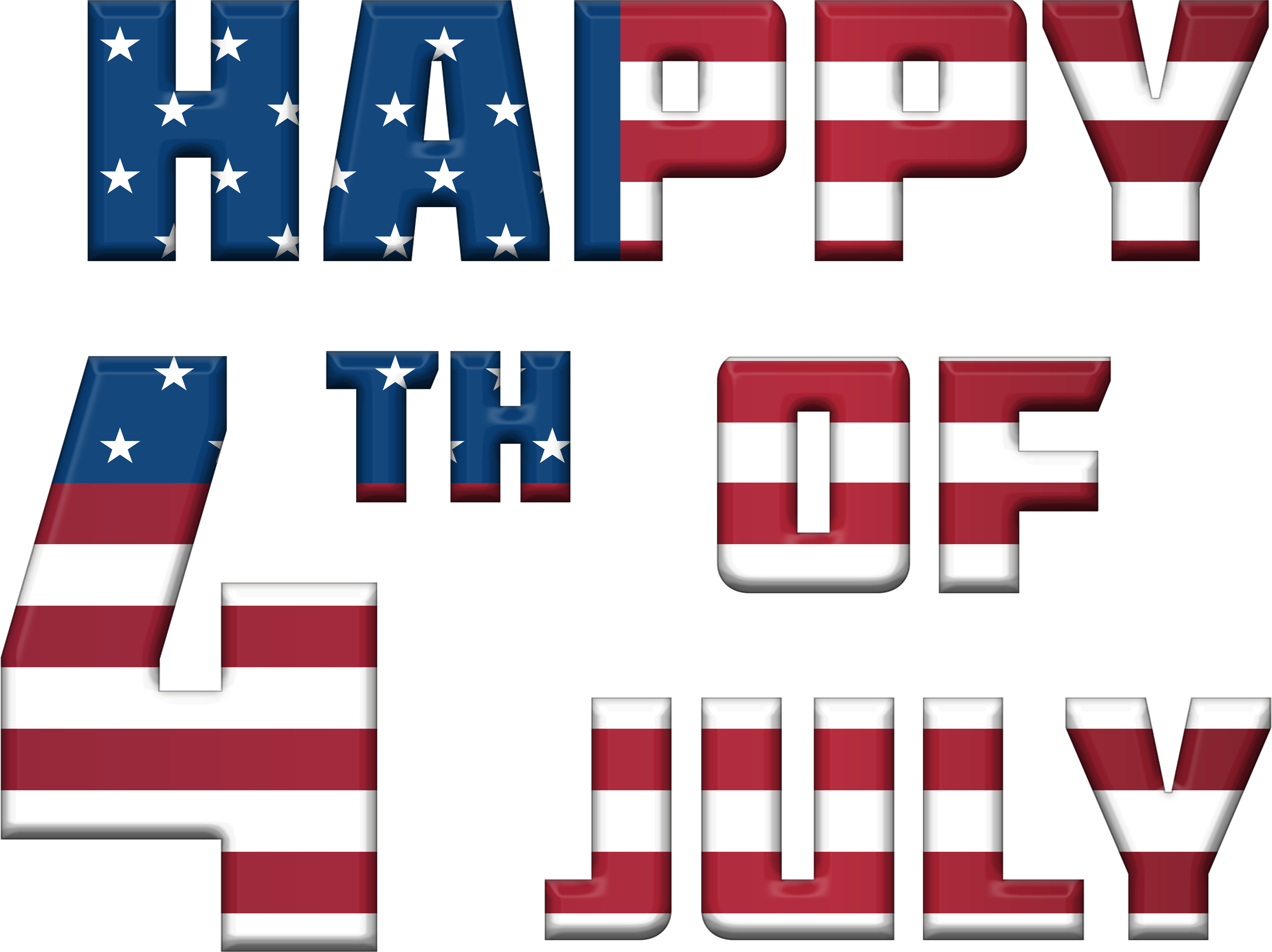 4th Of July Us Flag Text PNG