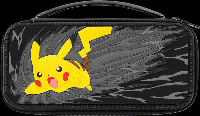 A Black And Grey Case With A Cartoon Character On It PNG