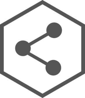 A Black And Grey Hexagon With A White Dot In The Center PNG