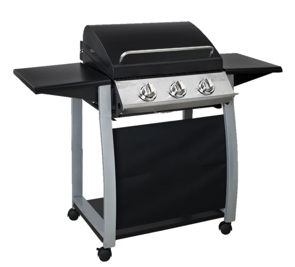 A Black And Silver Barbecue Grill PNG