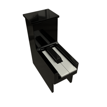 A Black And Silver Piano PNG