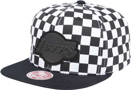 A Black And White Checkered Hat PNG