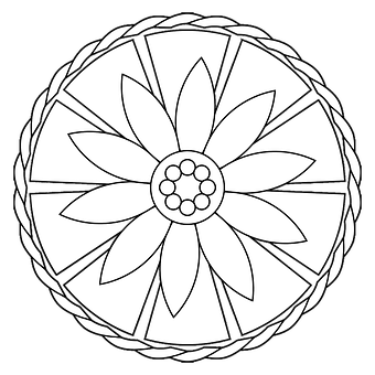 A Black And White Circular Design PNG