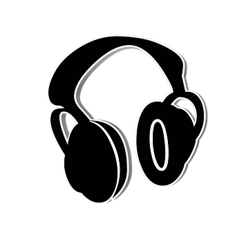 A Black And White Headphones PNG