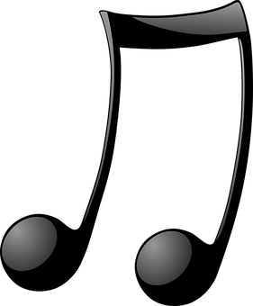 A Black And White Image Of A Musical Note PNG