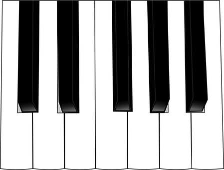 A Black And White Image Of A Piano Keys PNG