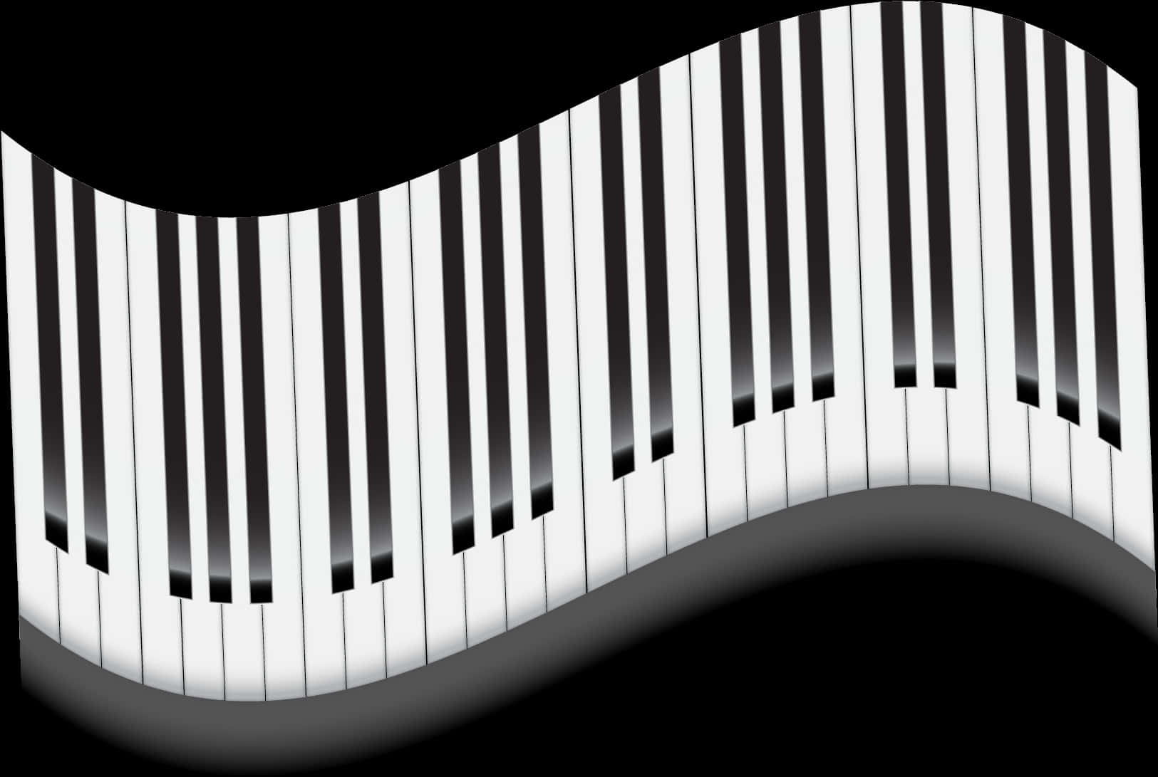 A Black And White Piano Keyboard PNG