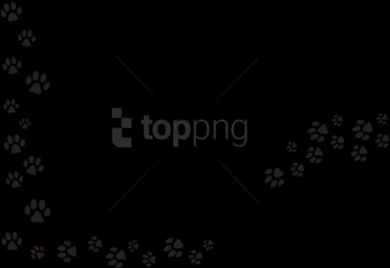 A Black Background With Paw Prints PNG