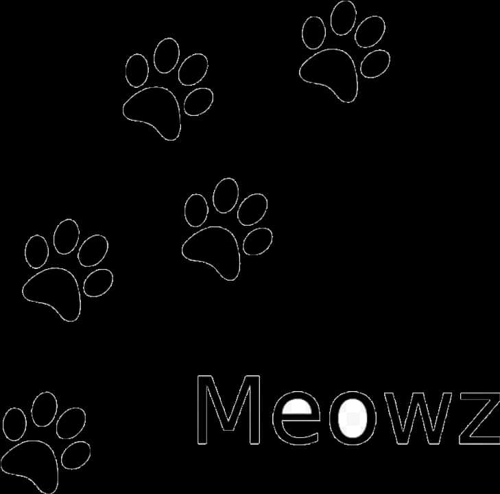 A Black Background With Paw Prints PNG