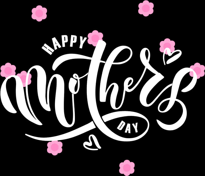 A Black Background With Pink Flowers And White Text PNG