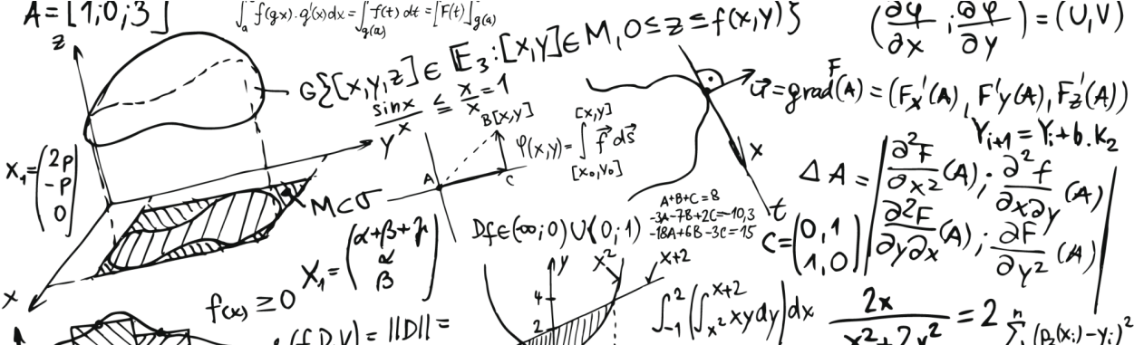 A Black Board With Math Equations PNG