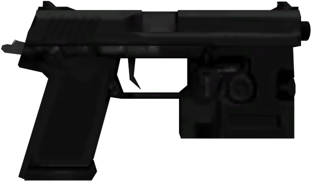 A Black Gun With A Black Background PNG