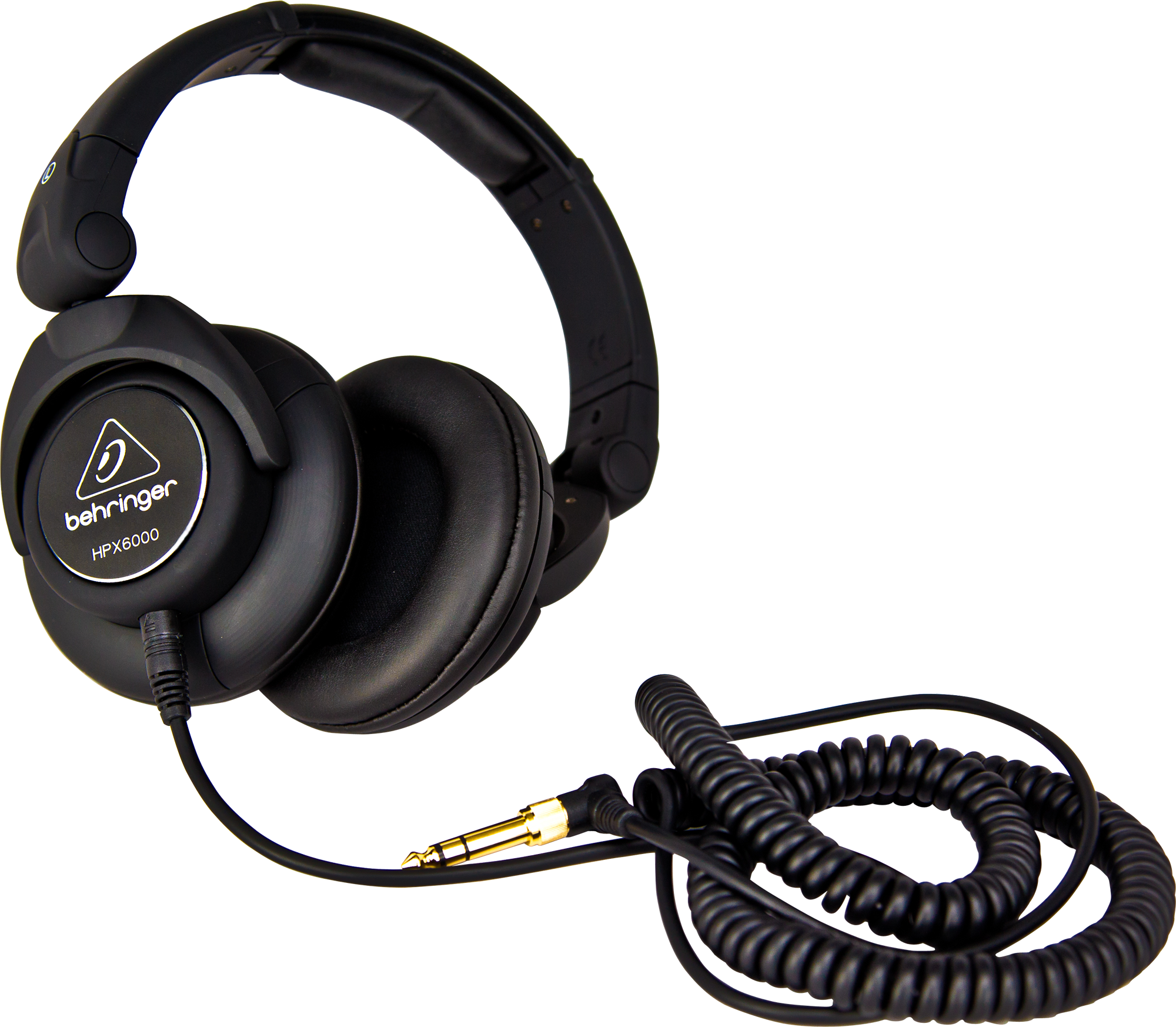A Black Headphones With A Cord PNG