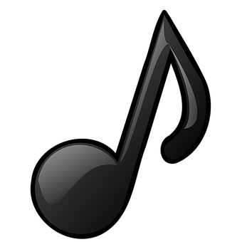 A Black Musical Note On A Black Background