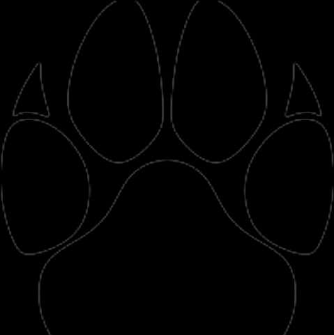 A Black Paw Print On A Black Background PNG