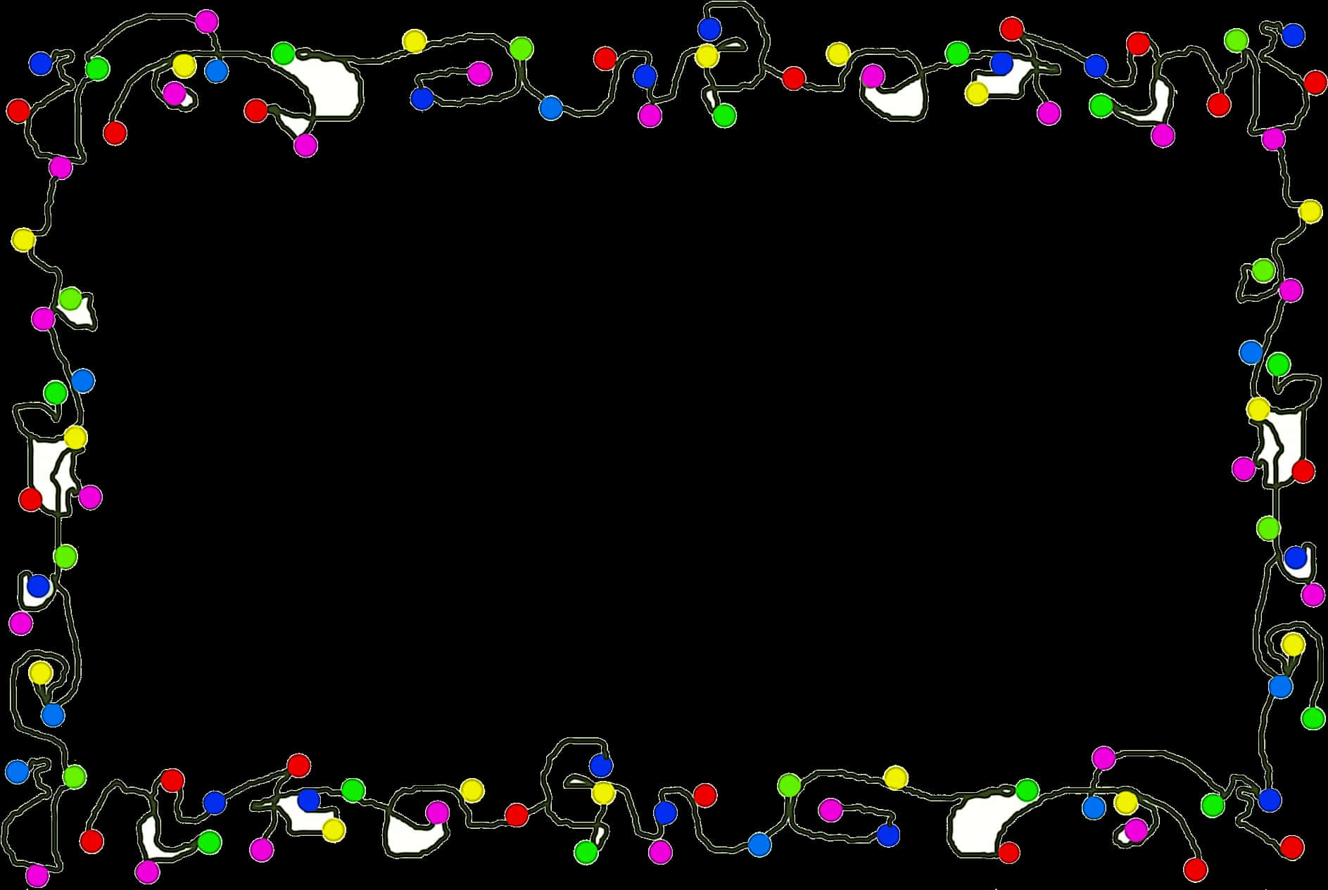 A Black Rectangle With Colorful Lights PNG