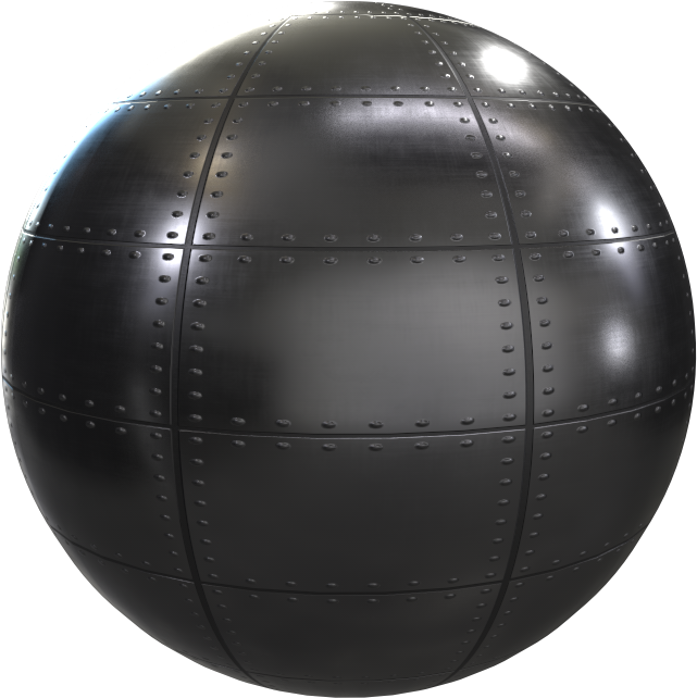 A Black Sphere With Rivets