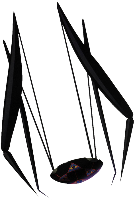 A Black Spider With A Triangle Design On It