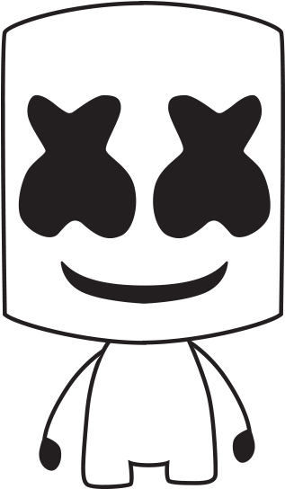 A Black Square With White Eyes And A Smile