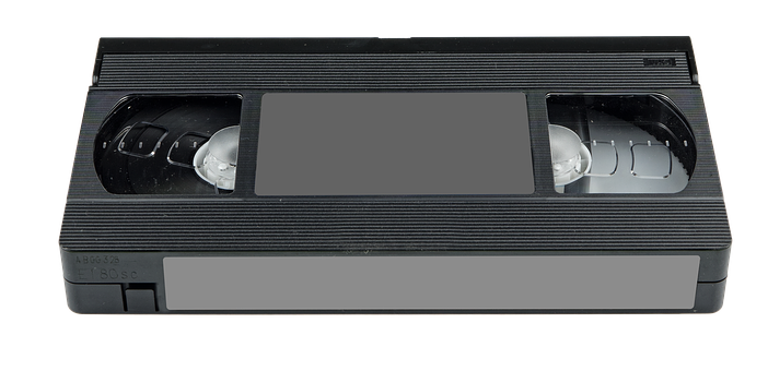 A Black Video Cassette With Two Lights PNG