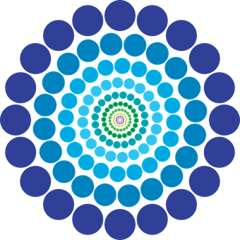 A Blue And Green Circular Pattern