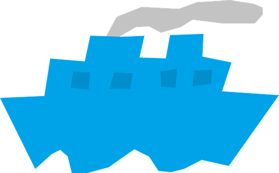 A Blue And Grey Ship