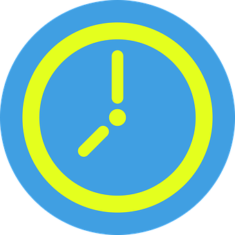 A Blue And Yellow Clock PNG