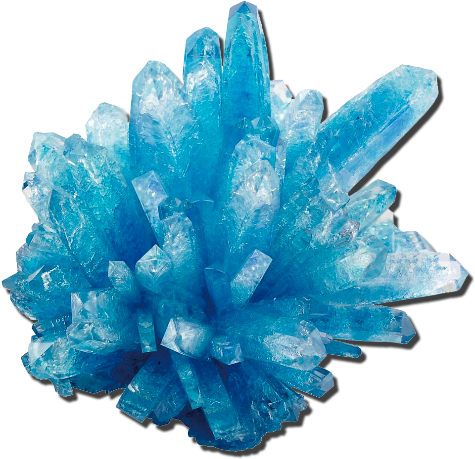 A Blue Crystal Rock With Black Background PNG
