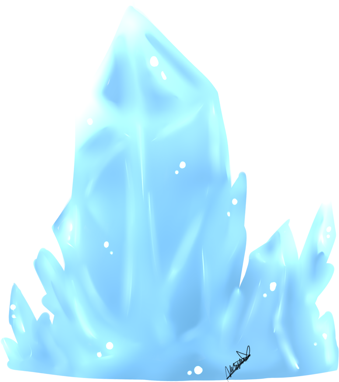 A Blue Crystal With A Black Background PNG