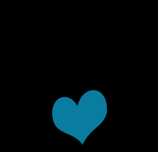A Blue Heart On A Black Background PNG