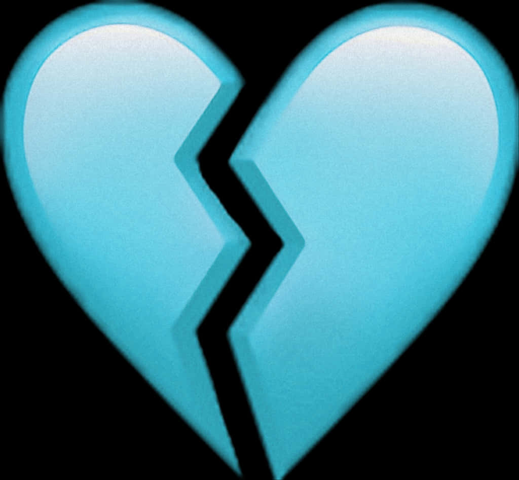 A Blue Heart With A Crack In It PNG