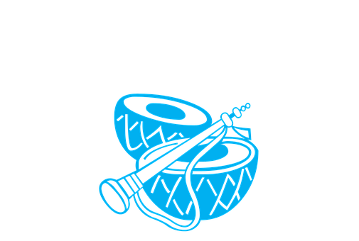 A Blue Outline Of A Musical Instrument PNG