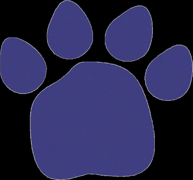 A Blue Paw Print With Black Background PNG