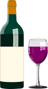 A Bottle And A Glass Of Wine PNG