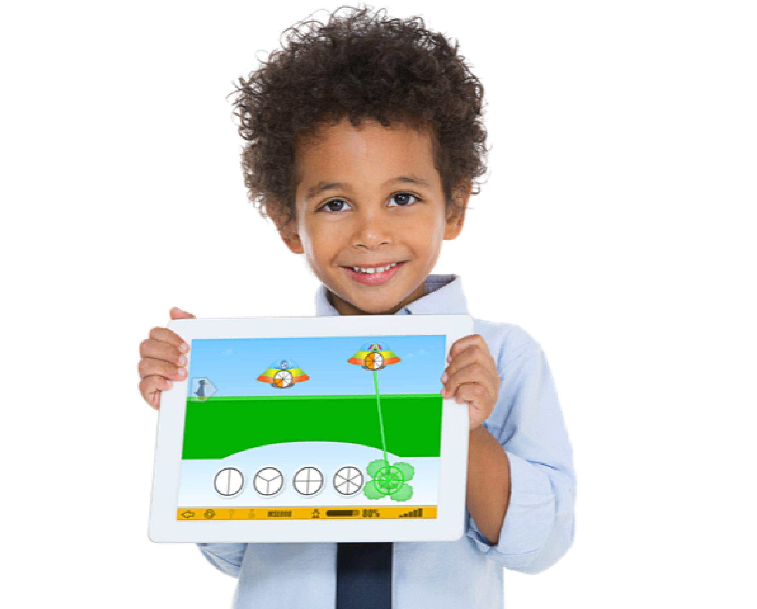 A Boy Holding A Tablet PNG