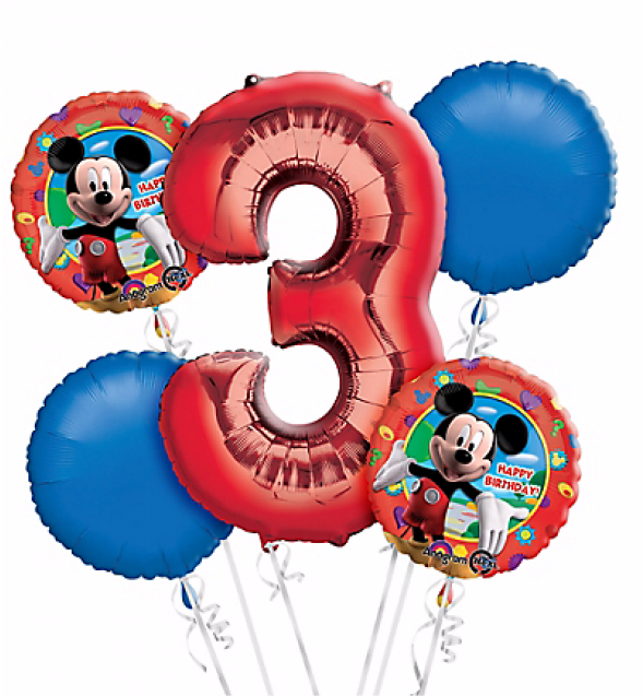 A Bunch Of Balloons With A Number Three