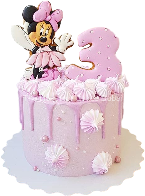 A Cake With A Cartoon Character On Top PNG