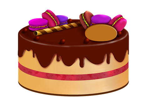 A Cake With Chocolate Icing And Cookies On Top PNG