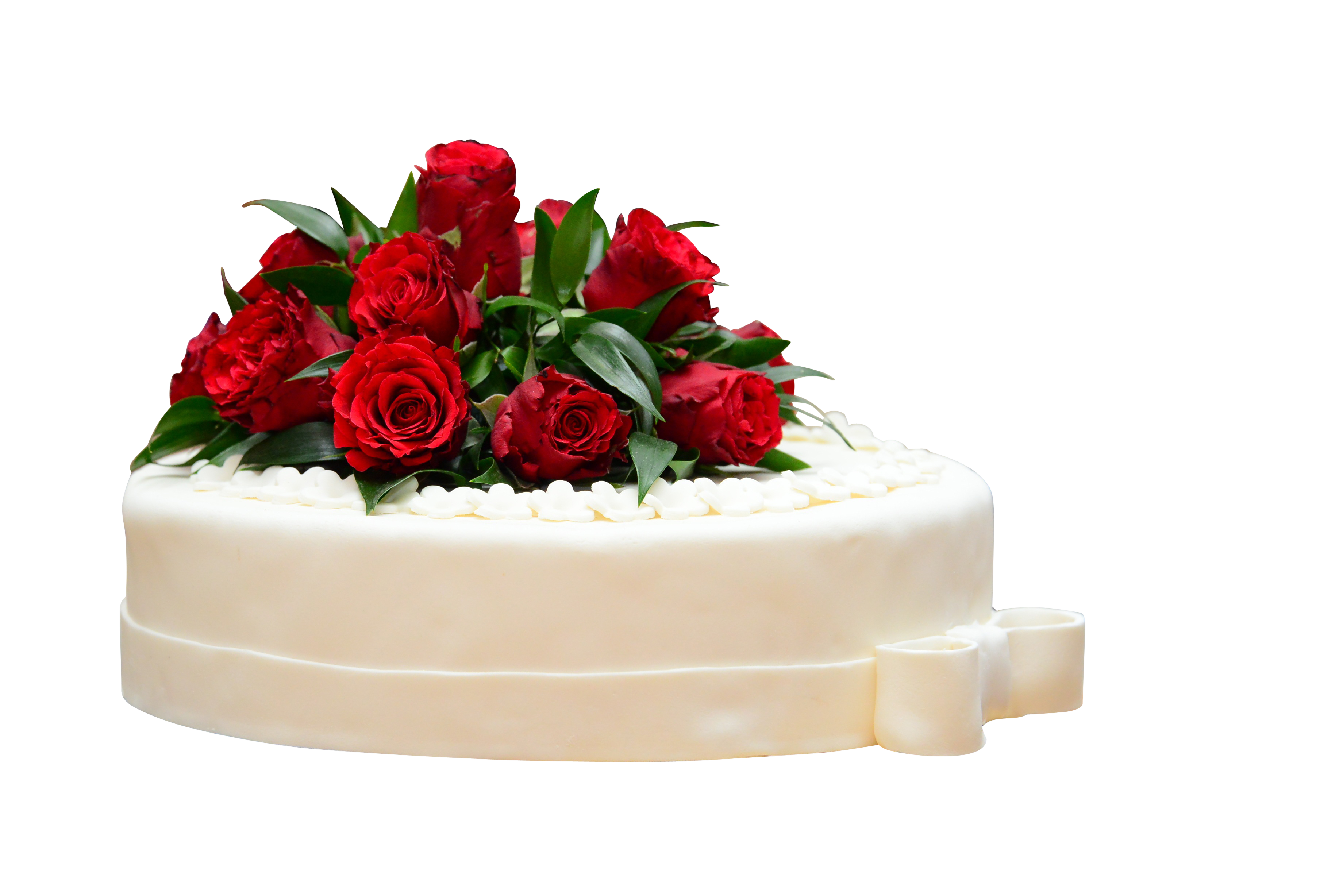 A Cake With Red Roses On Top PNG