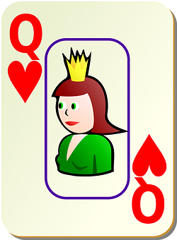 A Card With A Cartoon Of A Queen PNG