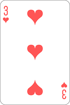 A Card With A Four Of Hearts PNG