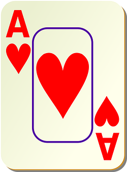 A Card With A Heart And A Blue Border