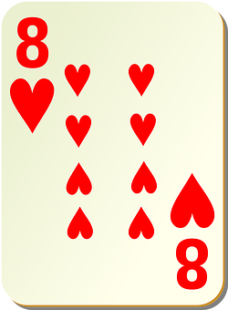 A Card With A Number Of Hearts PNG