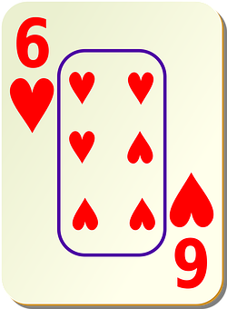 A Card With A Number Of Hearts