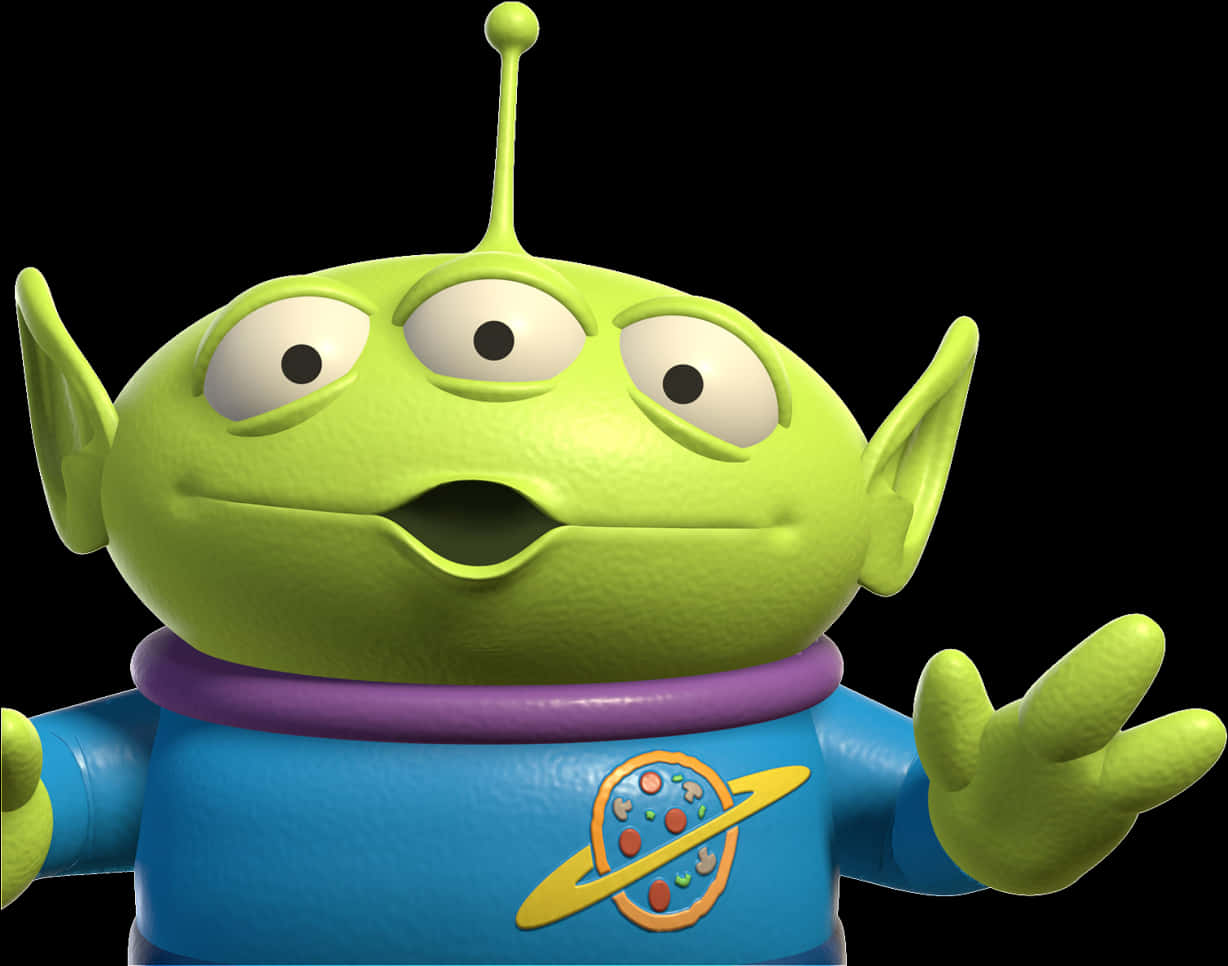A Cartoon Alien With Three Eyes PNG