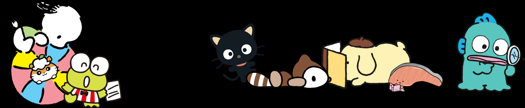 A Cartoon Cat And Raccoon PNG