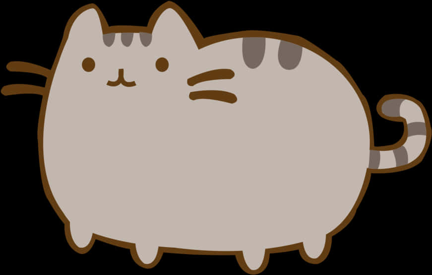 A Cartoon Cat With A Black Background PNG